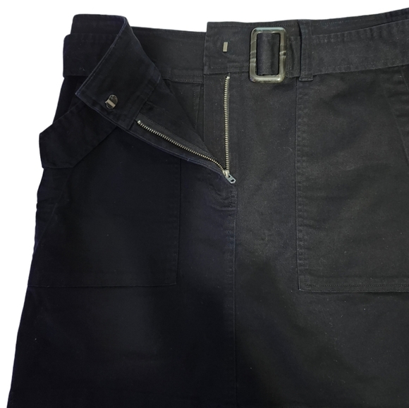 Loft  Belted  Mini  Pencil Skirt with Pockets  Women's Size 8  Black Casual - Picture 9 of 11